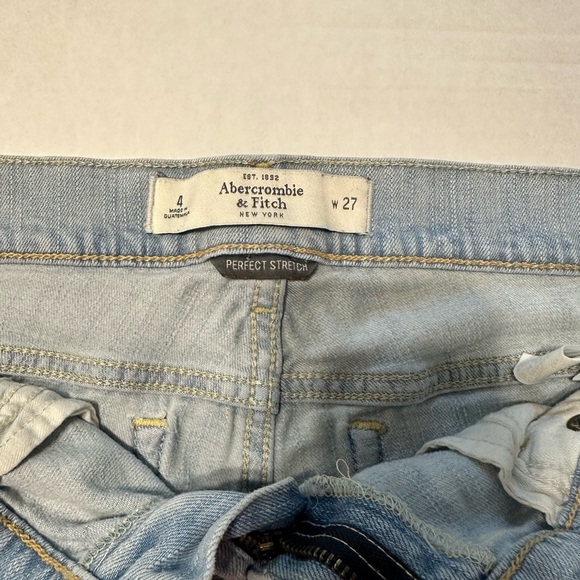 Abercrombie & Fitch Blue Jean Shorts Distressed Cut-Off - Picture 2 of 4